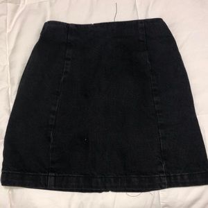Topshop black denim mini skirt